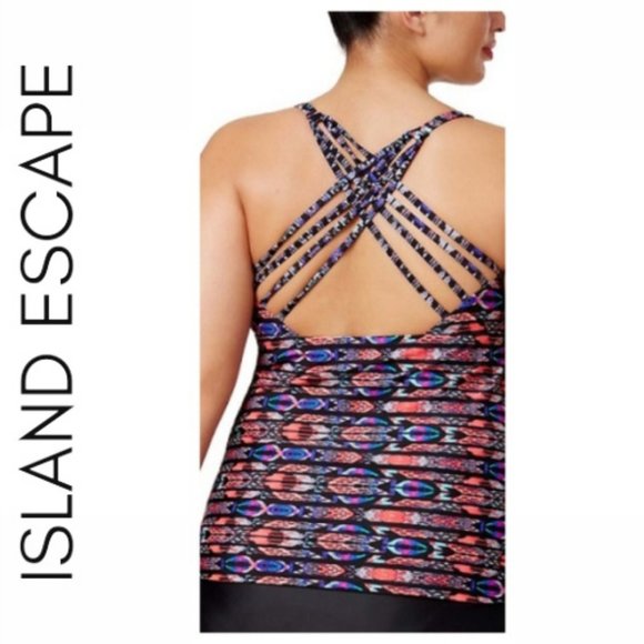 Island Escape Strappy Add-A-Size Tankini Top - Picture 2 of 3
